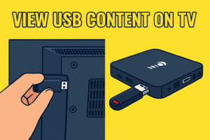  USB stick being inserted into a TV port